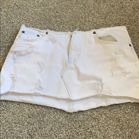 💌bundle3for15%off💌 CUTE WHITE SUMMER JEAN SKIRT - Picture 1 of 3
